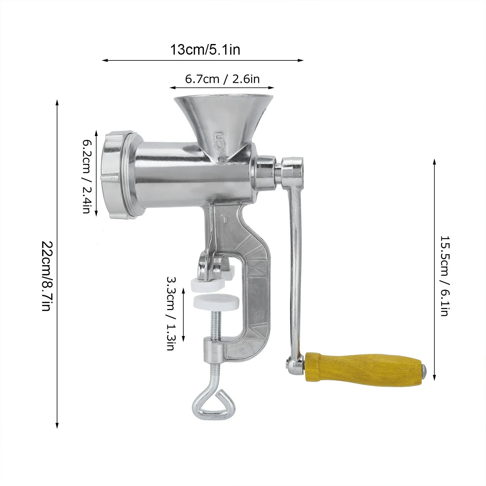 Zimonto - Grinding Machine Pepper Grinder Household Aluminum Alloy Manual Sausage Meat Grinder Pepper Spice Grinding Machine Kitchen Tools