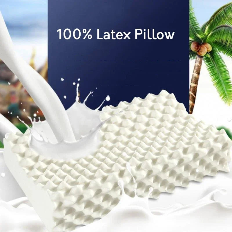 Zimonto - 100% Thailand latex pillow Natural Latex Neck Memory Pillows adult children cervical spine massage pillow core home hotel pillow Style-3 40x60cm