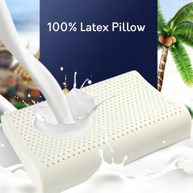 Zimonto - 100% Thailand latex pillow Natural Latex Neck Memory Pillows adult children cervical spine massage pillow core home hotel pillow Style-2 40x60cm