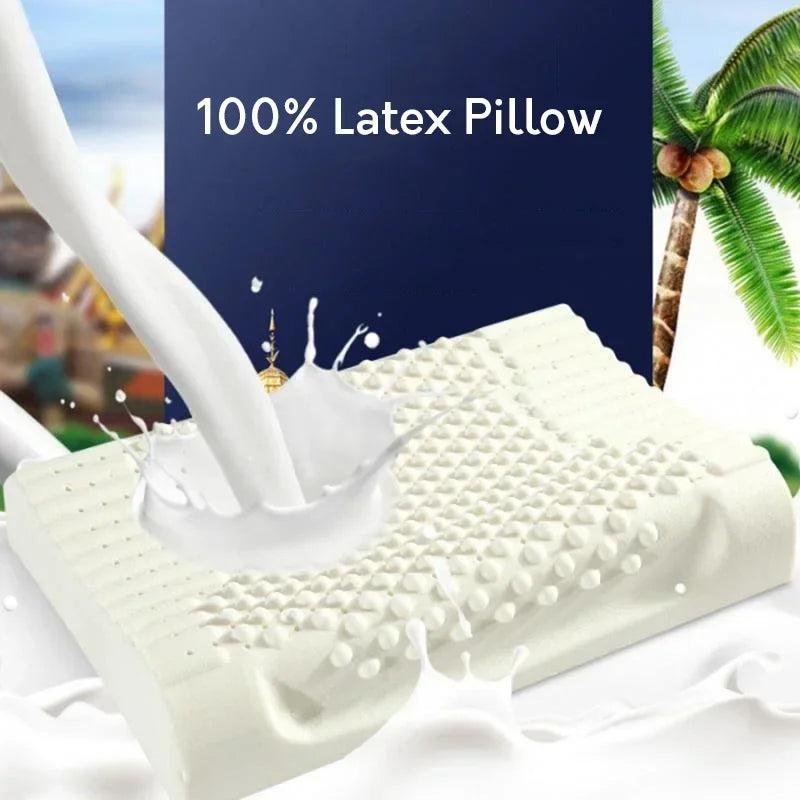 Zimonto - 100% Thailand latex pillow Natural Latex Neck Memory Pillows adult children cervical spine massage pillow core home hotel pillow Style-1 40x60cm