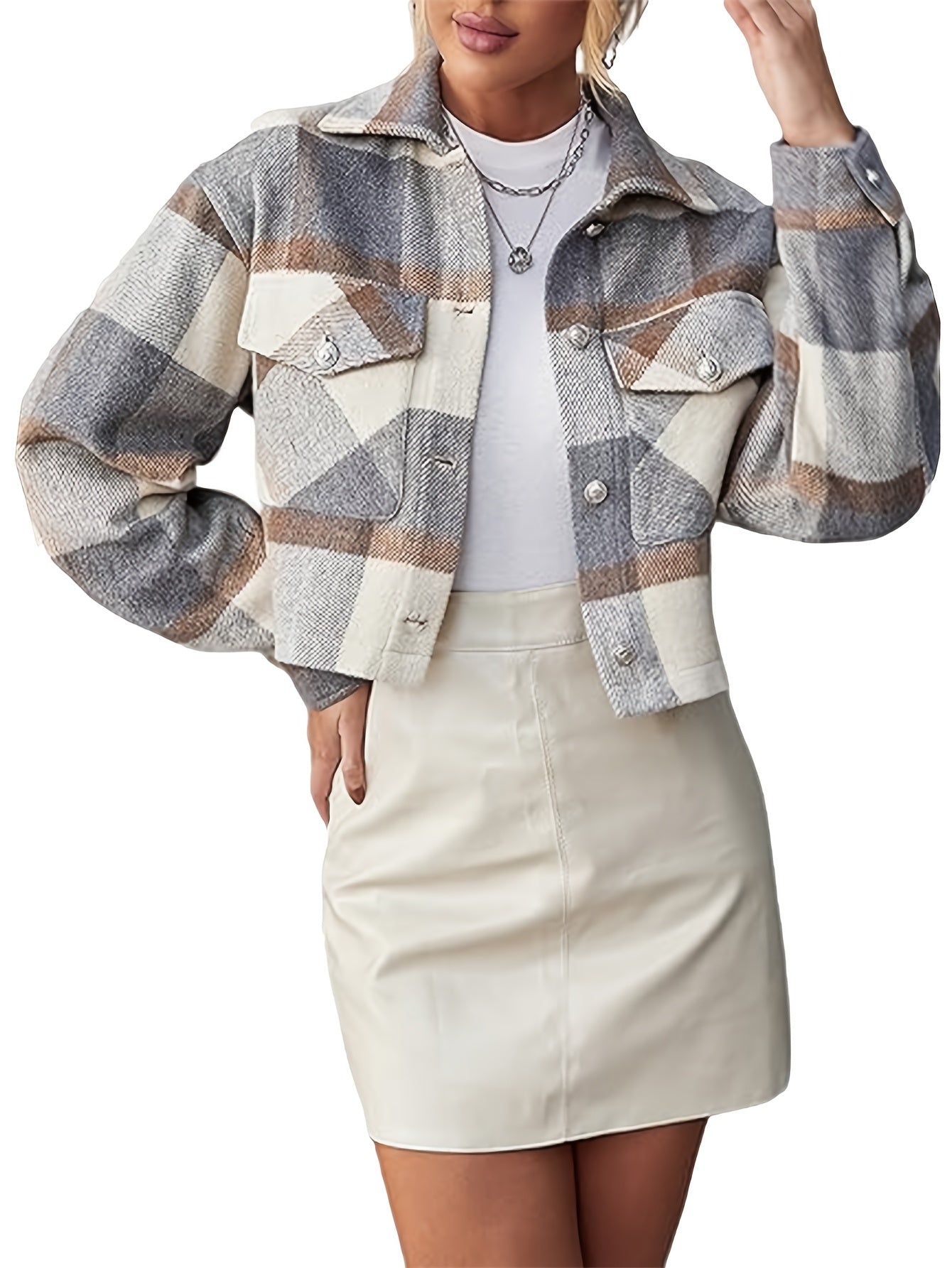 Zimonto - Womens Plaid Flannel Jacket Casual Fall Weekend Wear