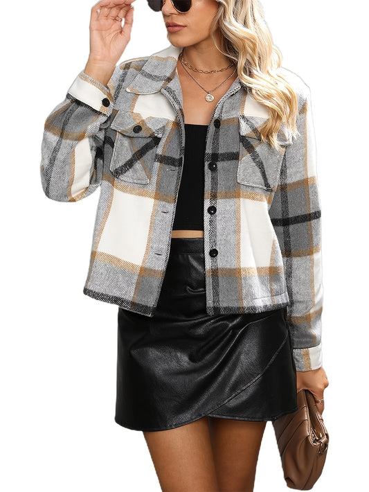Zimonto - Womens Plaid Flannel Jacket Casual Fall Weekend Wear