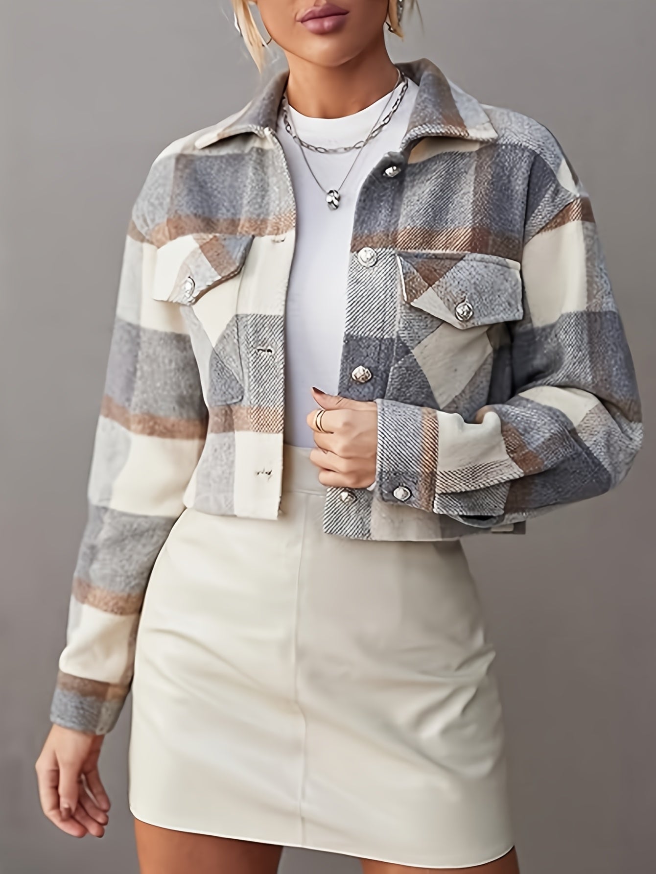 Zimonto - Womens Plaid Flannel Jacket Casual Fall Weekend Wear