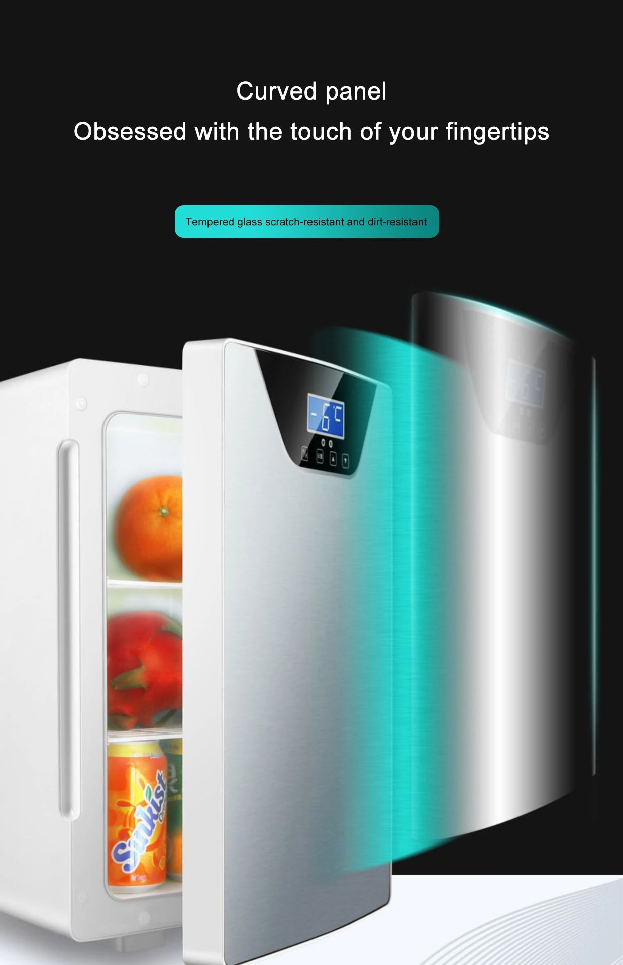Zimonto - Rapid Refrigeration Fridge Slide Portable 20L Mini Fridge Triple-core Mini Car Refrigerator