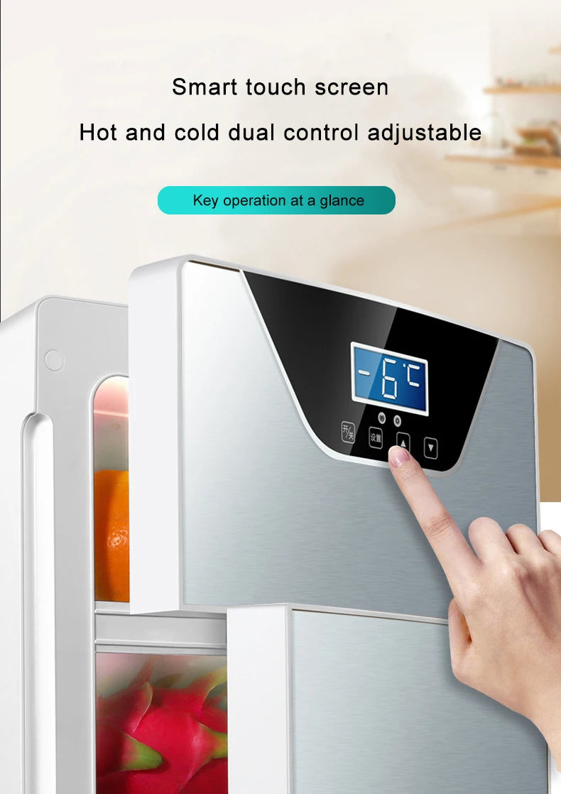 Zimonto - Rapid Refrigeration Fridge Slide Portable 20L Mini Fridge Triple-core Mini Car Refrigerator