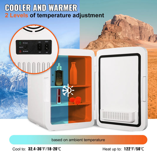 Zimonto - VEVOR 10L Car Refrigerator Mini Portable Skincare Fridge Cooling Freezer Food Drink Storage Box Container for Home Car Bar Use
