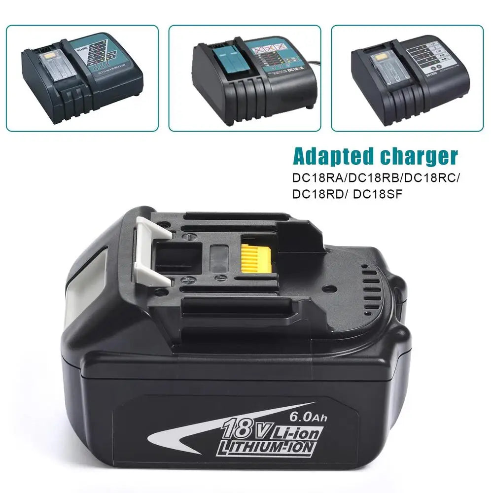 Zimonto - 2-Pack BL1860 18V 6000mAh Lithium-ion Battery Makita LXT Cordless Power Tools
