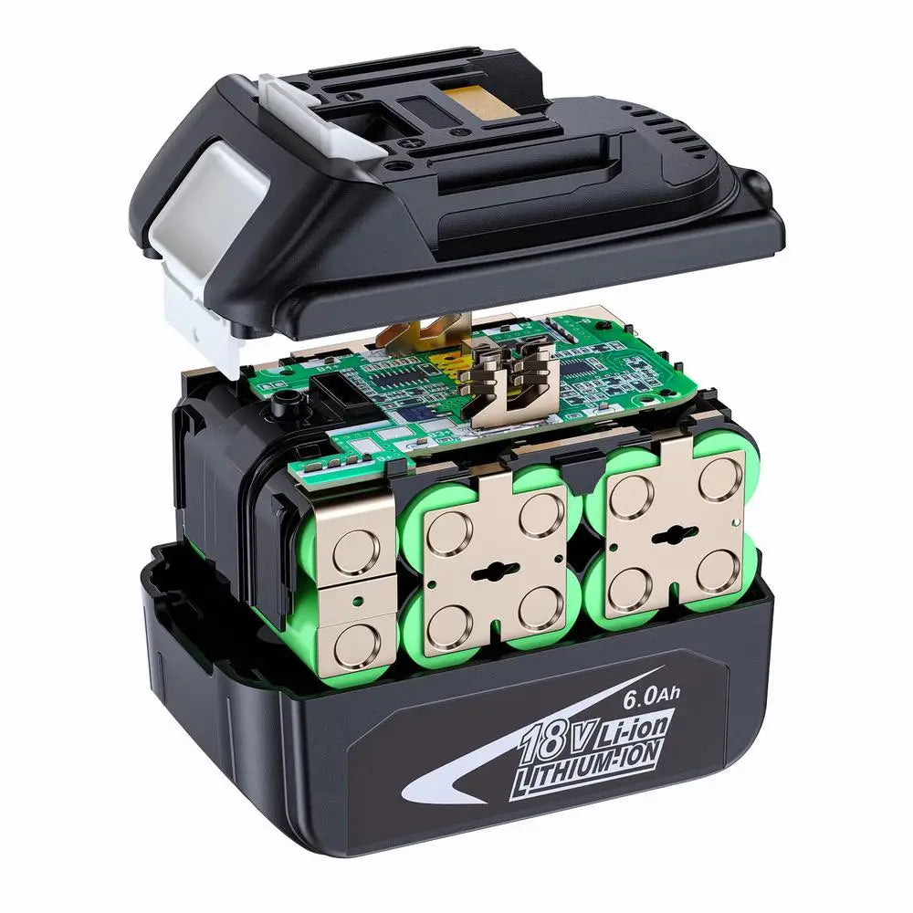 Zimonto - 2-Pack BL1860 18V 6000mAh Lithium-ion Battery Makita LXT Cordless Power Tools