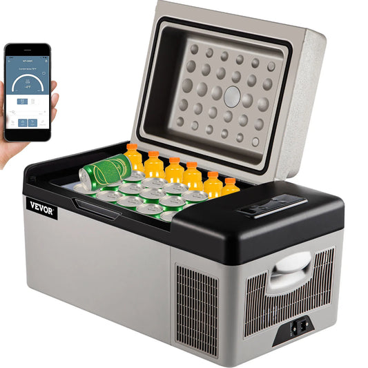 Zimonto - VEVOR Car Refrigerator 20L Compressor Portable Small Refrigerator Freezer Mini Electric Cooler for Driving Travel Fishing Outdoo