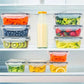 Zimonto - 24pcs Kitchen Storage Container Set - Dishwasher Safe, Reusable Plastic Bins with Flip Lids for Fruits, Vegetables & Meats - Inc