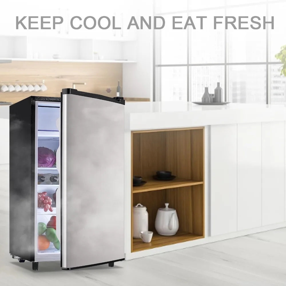 Zimonto - Mini Fridge, Compact Refrigerator with Temp Adjustable Control, Energy-efficient, for Home Kitchen Apartment Dorm Office