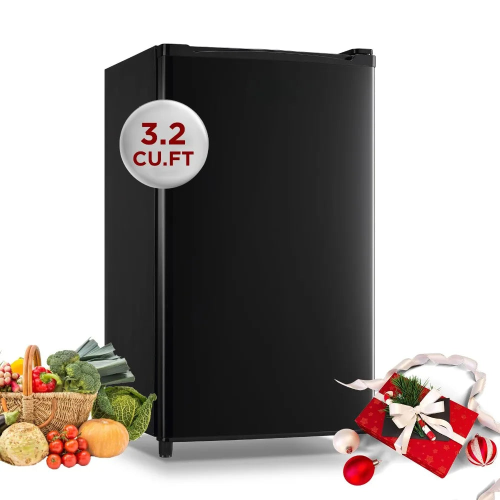 Zimonto - Mini Fridge, Compact Refrigerator with Temp Adjustable Control, Energy-efficient, for Home Kitchen Apartment Dorm Office United States 3.2 Cu.Ft Black
