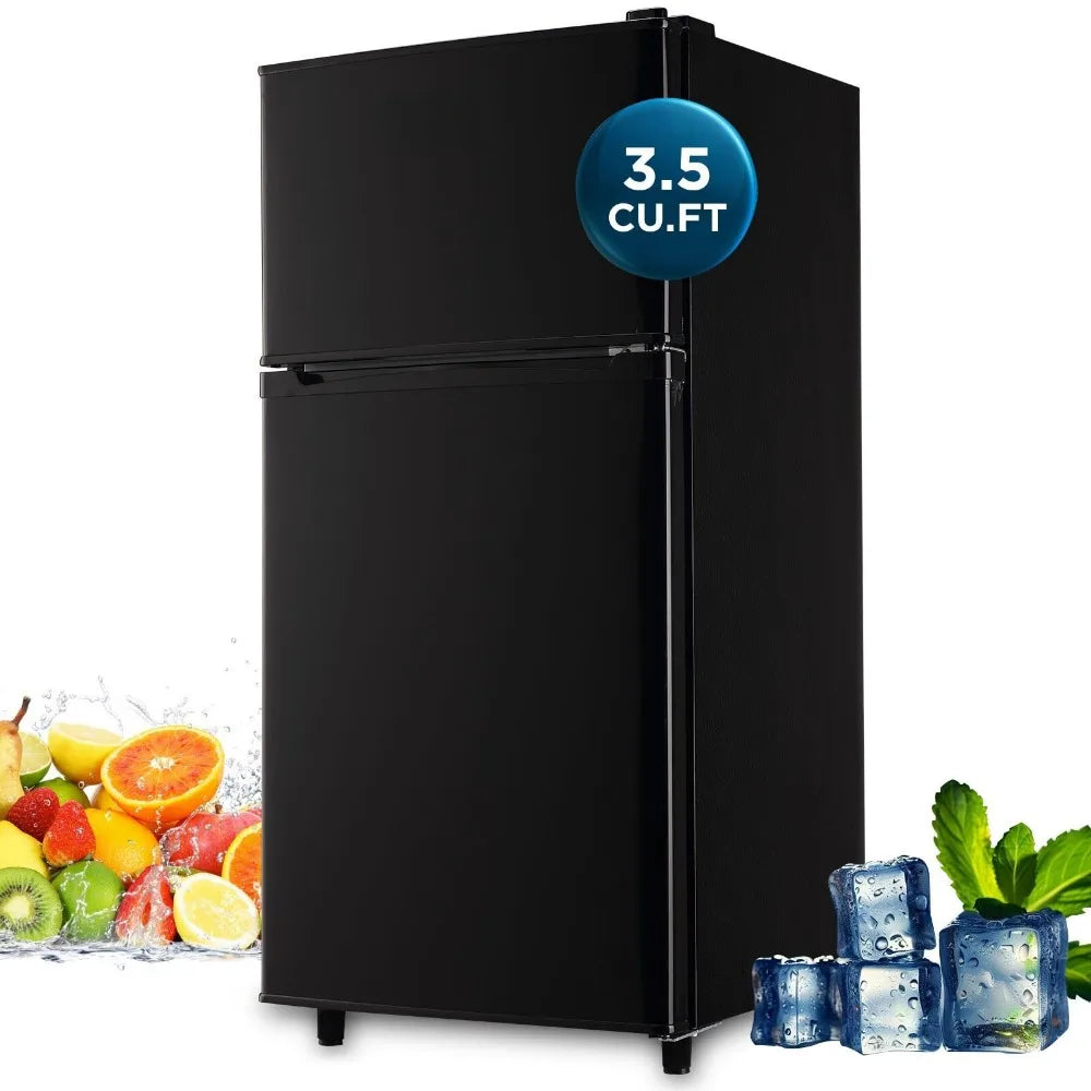 Zimonto - Mini Fridge, Compact Refrigerator with Temp Adjustable Control, Energy-efficient, for Home Kitchen Apartment Dorm Office United States 3.5 Cu.Ft Black