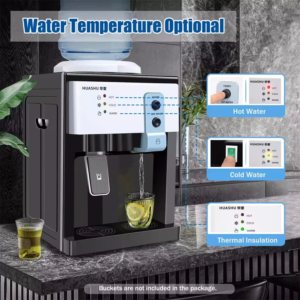 Zimonto - 5 Gallon Top Loading Water Cooler Dispenser Countertop Hot+Cold Drinking Machine