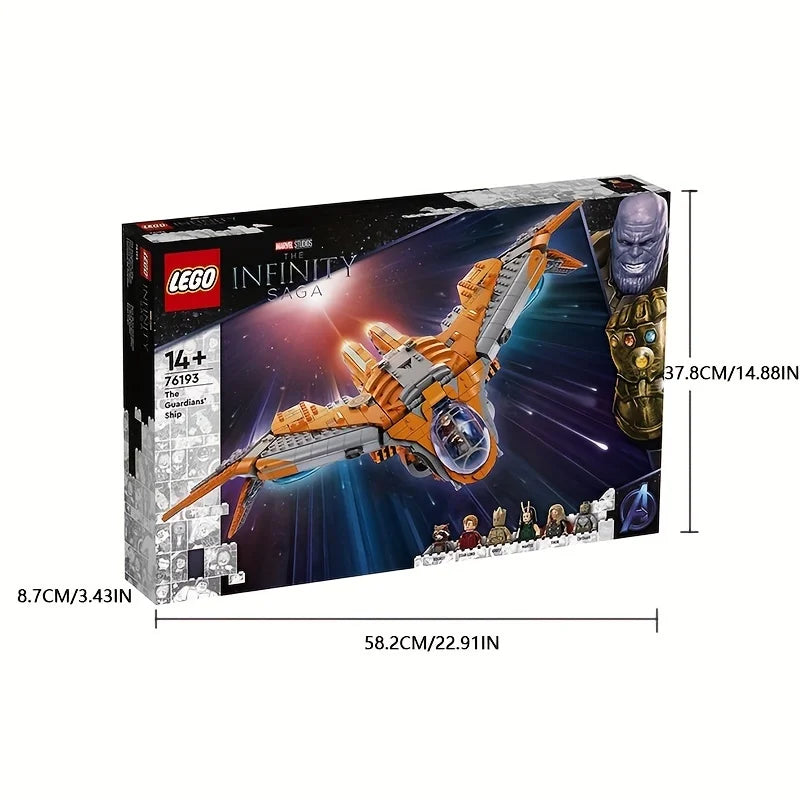 Zimonto - 76193 LEGO The Guardians’ Ship,Large Avengers Spaceship Model with Thor & Star-Lord Minifigures, Superhero Movie Inspired Set