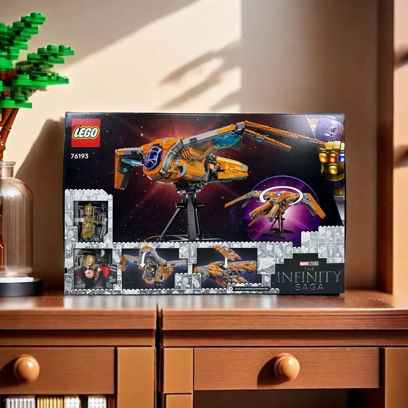 Zimonto - 76193 LEGO The Guardians’ Ship,Large Avengers Spaceship Model with Thor & Star-Lord Minifigures, Superhero Movie Inspired Set