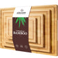 Zimonto - 4-piece extra large kitchen bamboo cutting board set, heavy duty cutting board with juice groove, inner handle design.
