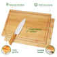 Zimonto - 4-piece extra large kitchen bamboo cutting board set, heavy duty cutting board with juice groove, inner handle design.
