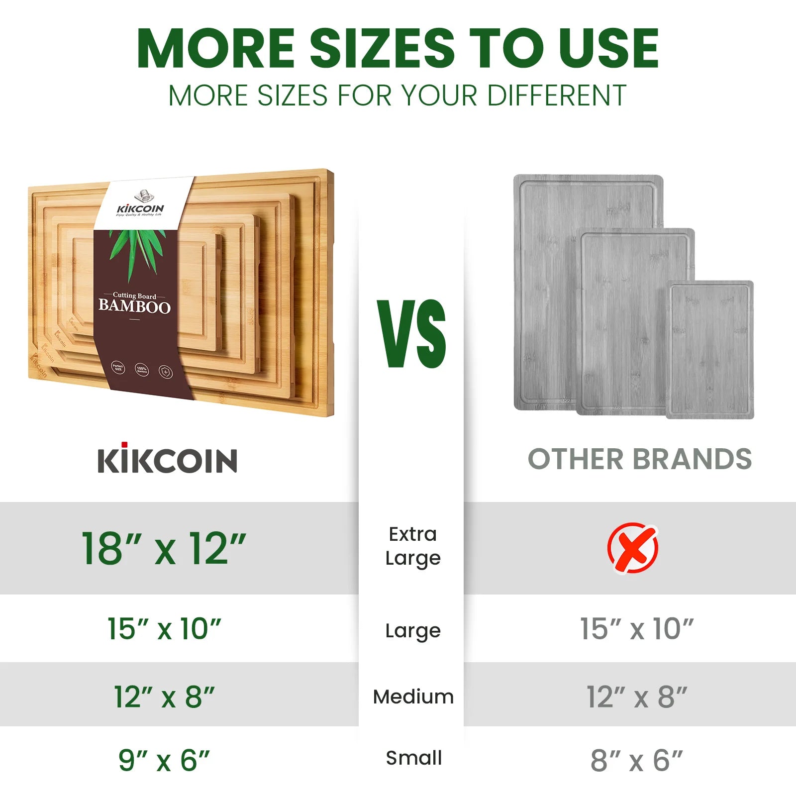 Zimonto - 4-piece extra large kitchen bamboo cutting board set, heavy duty cutting board with juice groove, inner handle design.