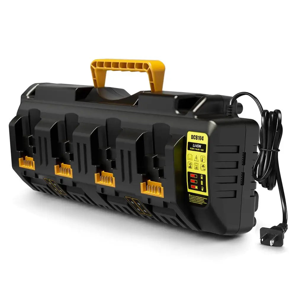 Zimonto - Battery Charger Station Dewalt DCB120 DCB124 DCB127 DCB204 DCB205-2 DCB206 4-Port Fast Charging LED Display Dual USB