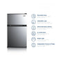Zimonto - 3.2 Cu Ft Two Door Mini Fridge with Freezer, Stainless Steel, E-star