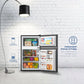 Zimonto - 3.2 Cu Ft Two Door Mini Fridge with Freezer, Stainless Steel, E-star