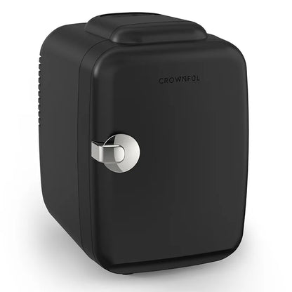 Zimonto - Crownful 4L Mini Fridge 110V 220V Beauty Makeup Skincare Refrigerator AC/DC Heated Cooling Beauty Refrigerator Car Mini Fridge United States black