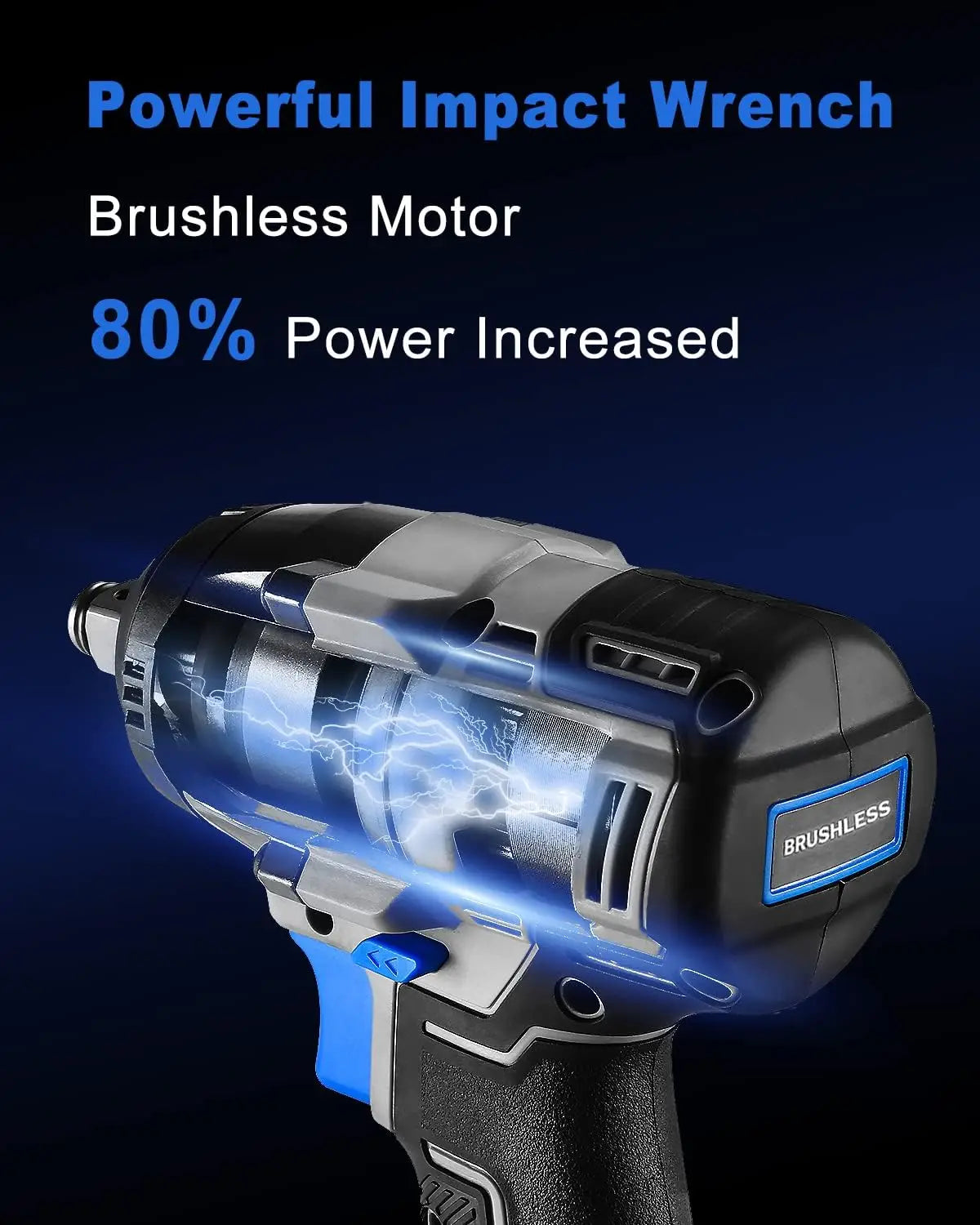 Zimonto - DEKO Cordless Impact Wrench 1/2inch,20V Power Impact Wrench