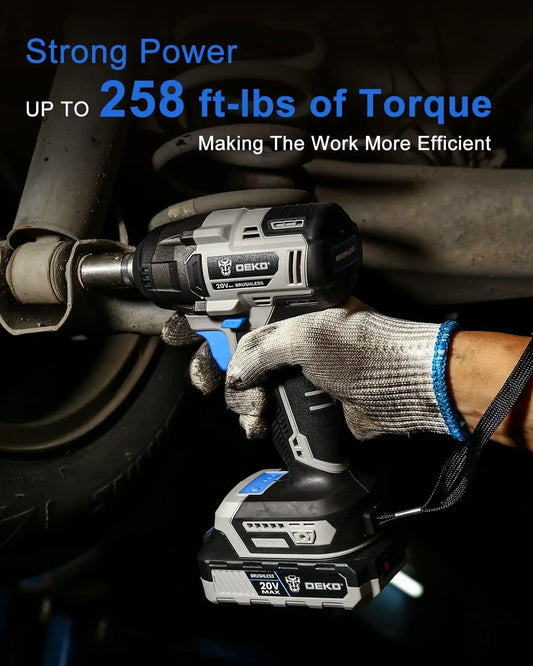 Zimonto - DEKO Cordless Impact Wrench 1/2inch,20V Power Impact Wrench