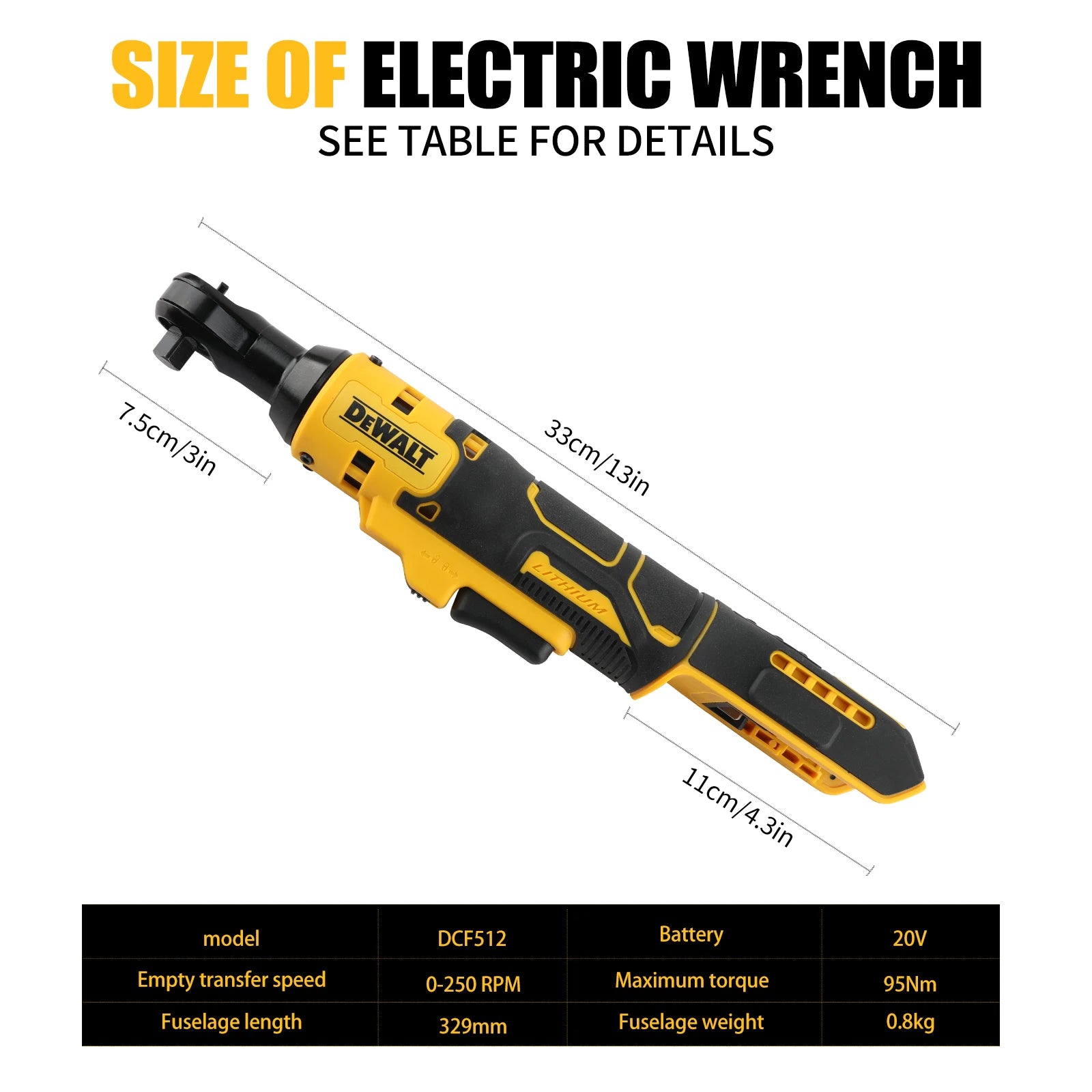 Zimonto - Dewalt DCF512 20V 1/2 Inch Brushless Ratchet Right Angle Wrench Cordless Driver Variable Speed Power Wrench No battery pack ﻿