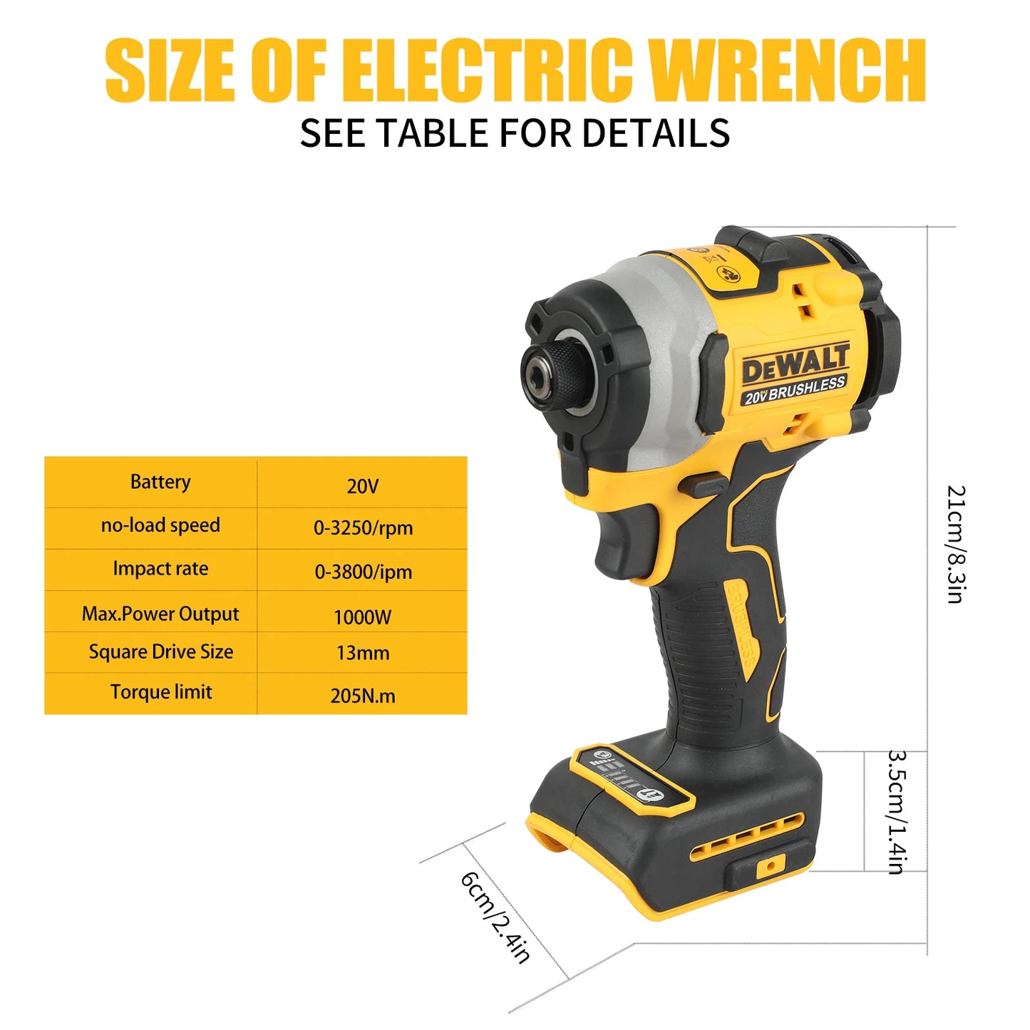 Zimonto - DEWALT DCF850 Impact Brushless Cordless Electric Drill 20V Lithium Driver electric screwdriver Battery Torque tools