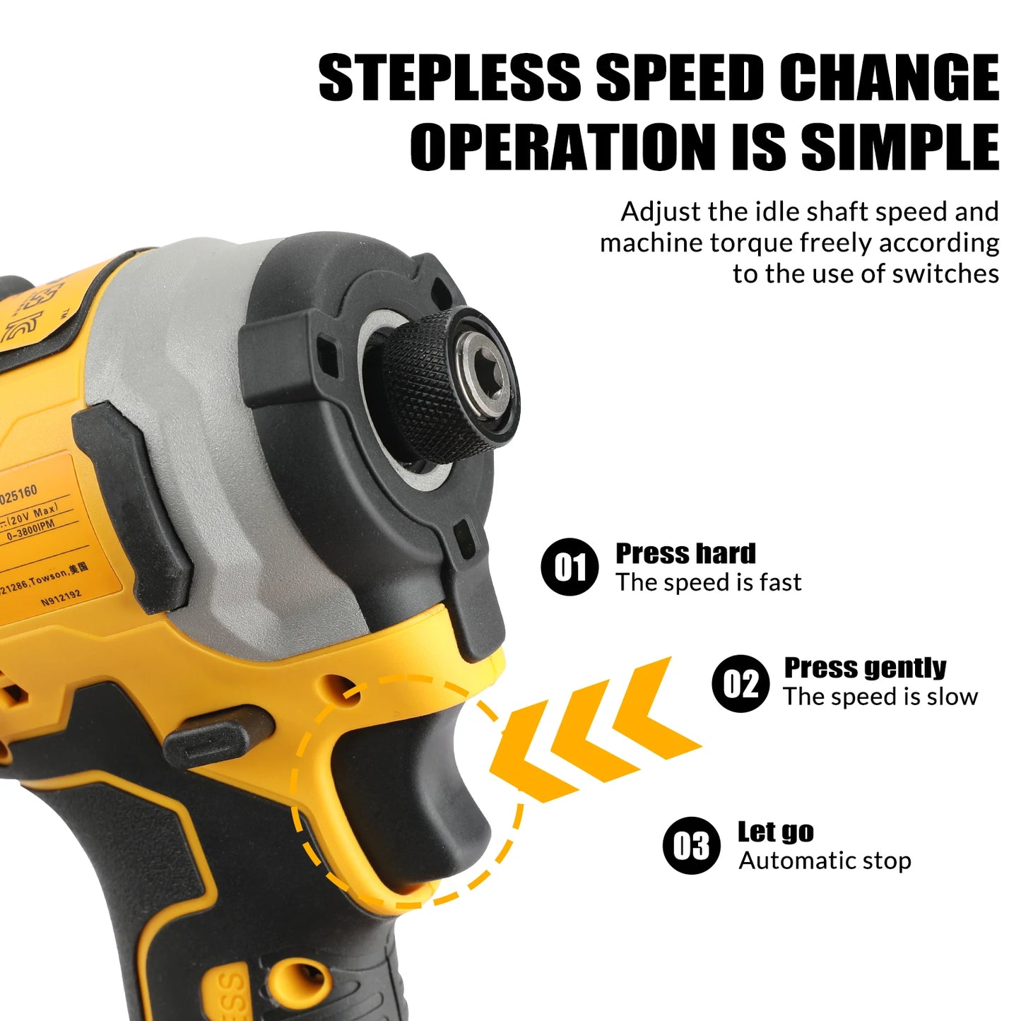 Zimonto - DEWALT DCF850 Impact Brushless Cordless Electric Drill 20V Lithium Driver electric screwdriver Battery Torque tools