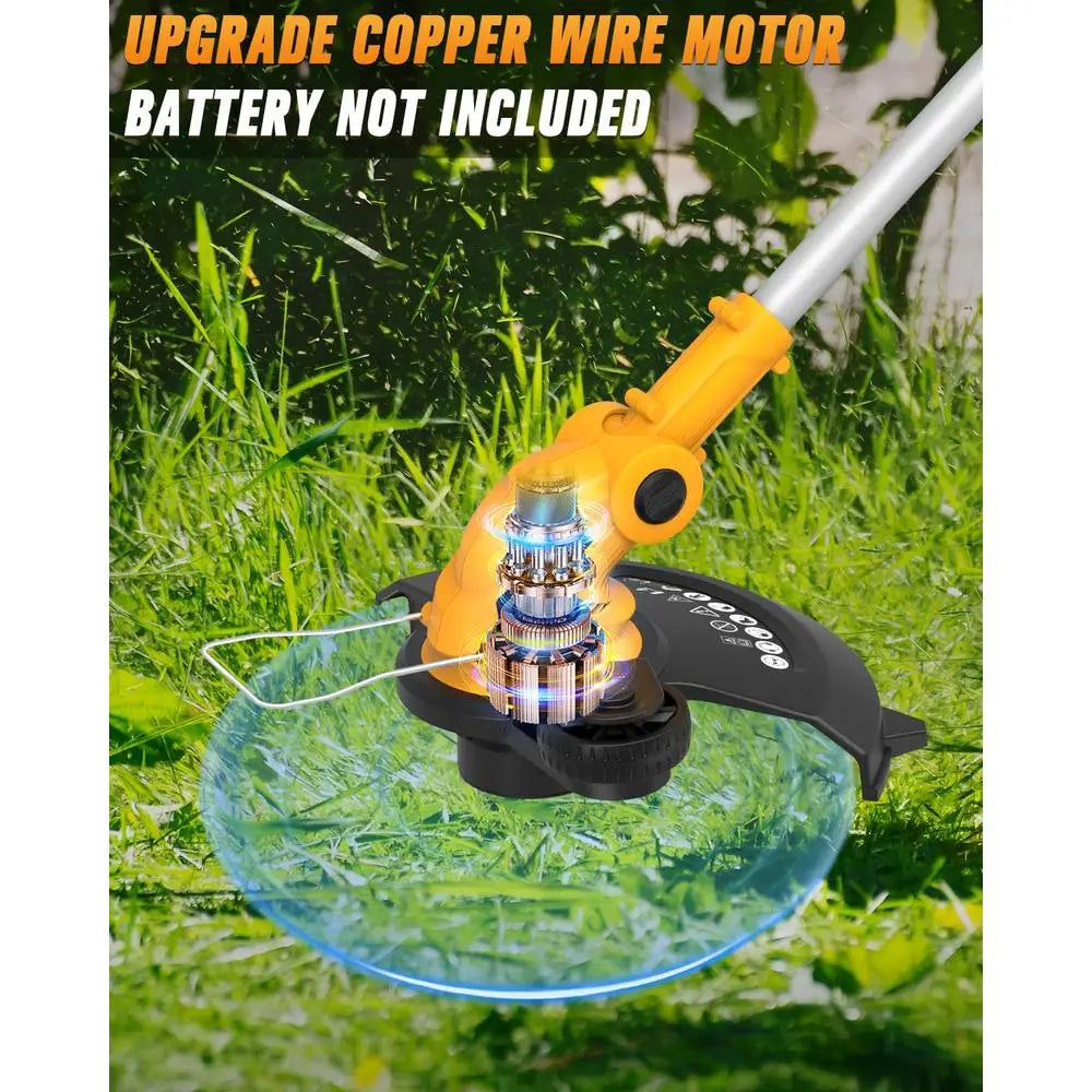 Zimonto - Cordless String Trimmer Edger Compact 3-in-1 Tool Compatible with Dewalt 20V MAX Battery Automatic Line Feed 12" Weed Wacker