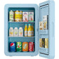 Zimonto - 22L/30Cans Mini Fridge for Bedroom, 12v DC Portable Cooler & Warmer, Mini Refrigerator with Glass Front, for Car Office Desk United States Sky Blue