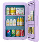 Zimonto - 22L/30Cans Mini Fridge for Bedroom, 12v DC Portable Cooler & Warmer, Mini Refrigerator with Glass Front, for Car Office Desk United States Purple