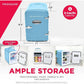 Zimonto - Portable Retro Mini Fridge Cooler 9 Can Capacity Personal Skincare Snacks Drinks with AC DC Power Options Car Office Bedroom