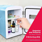 Zimonto - Portable Retro Mini Fridge Cooler 9 Can Capacity Personal Skincare Snacks Drinks with AC DC Power Options Car Office Bedroom