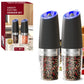 Zimonto - 1/2pcs Gravity Electric Salt And Pepper Grinder Set, Battery Powered LED Light One HandAutomatic Operation