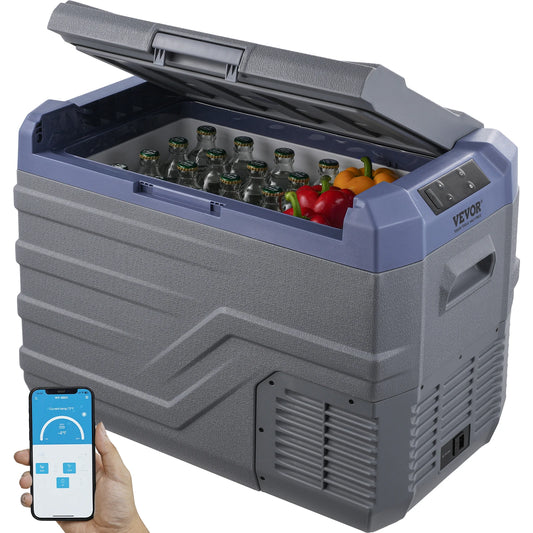 Zimonto - VEVOR 37L Car Refrigerator, 12V Car Fridge, Single Zone Portable Freezer, -4℉-68℉, 12/24V DC and 100-240V AC Compressor Cooler