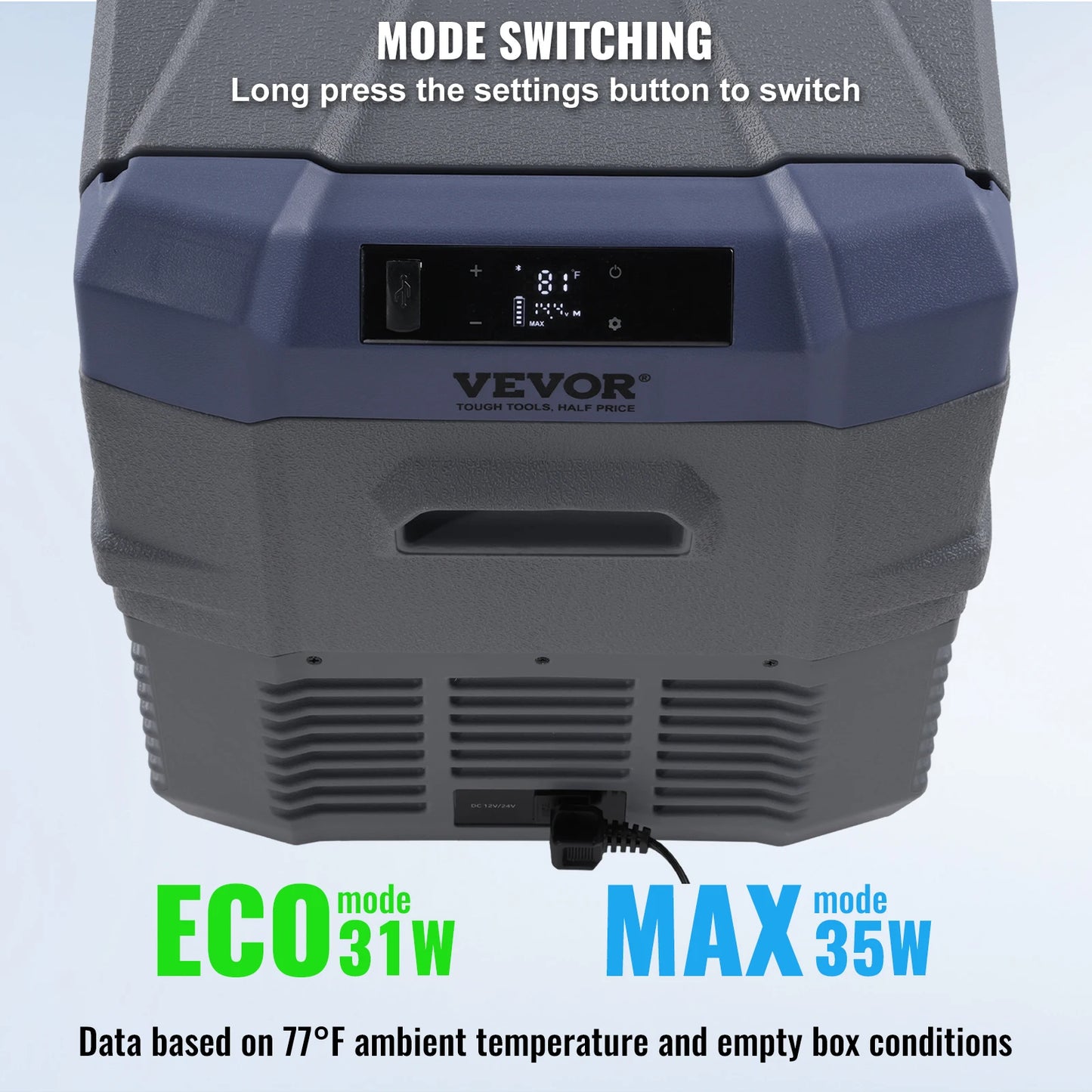 Zimonto - VEVOR 37L Car Refrigerator, 12V Car Fridge, Single Zone Portable Freezer, -4℉-68℉, 12/24V DC and 100-240V AC Compressor Cooler