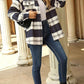 Womens Casual Plaid Flannel Shacket Jacket with Pockets