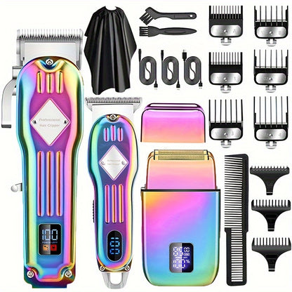 Zimonto - 3in1 Cordless Hair Beard Grooming Kit For Men Vibrant Palette