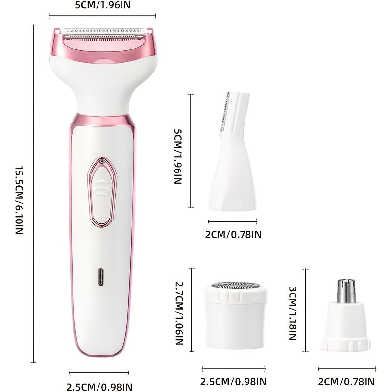 Zimonto - 4in1 Portable USB Rechargeable Hair Remover Set