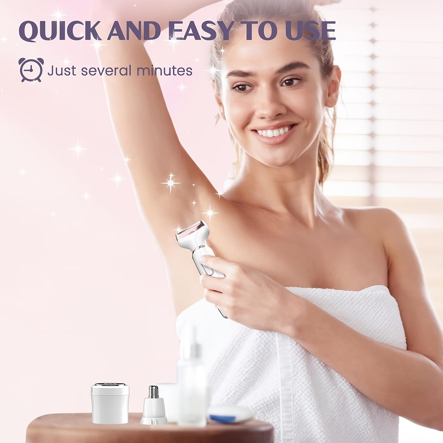 Zimonto - 4in1 Portable USB Rechargeable Hair Remover Set