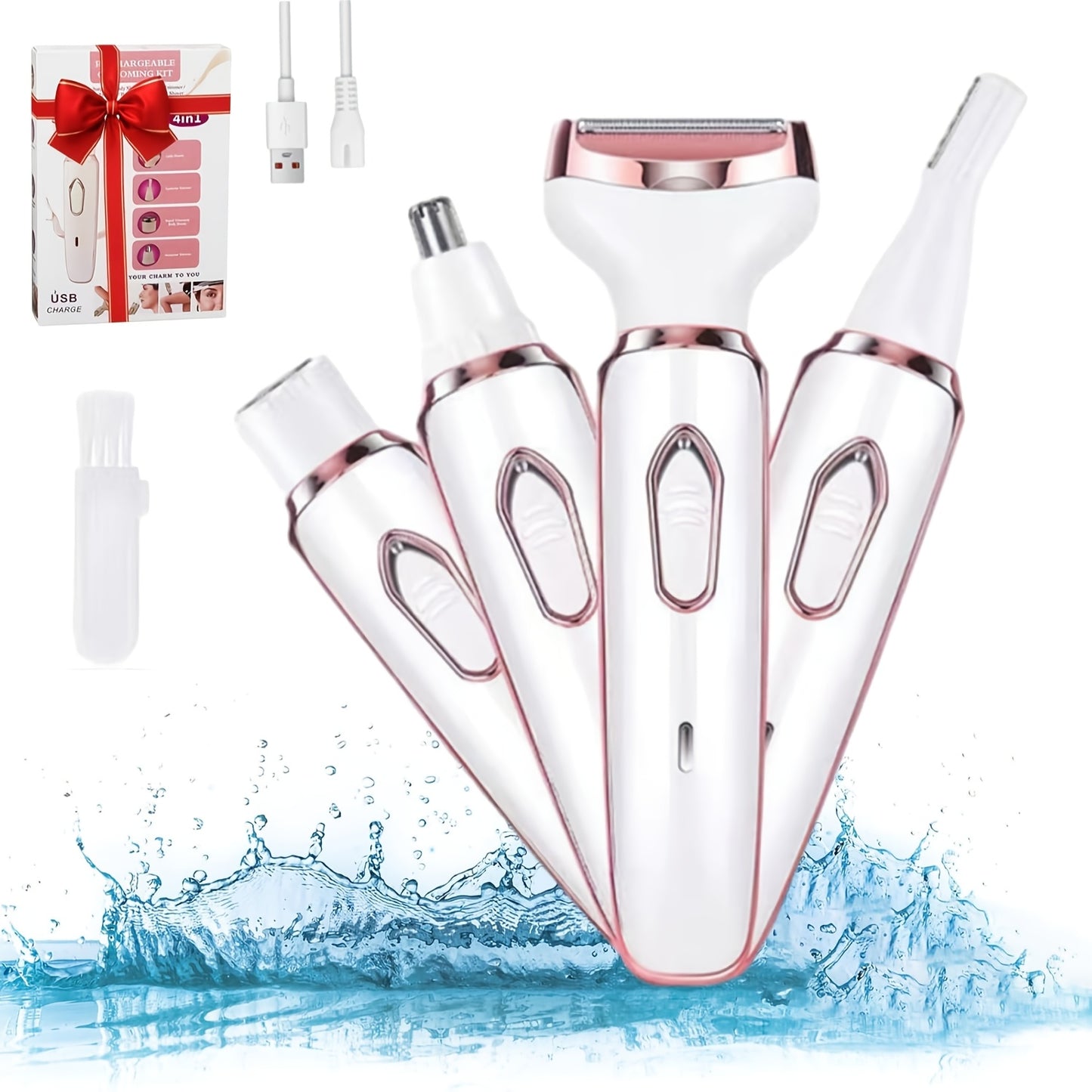 Zimonto - 4in1 Portable USB Rechargeable Hair Remover Set