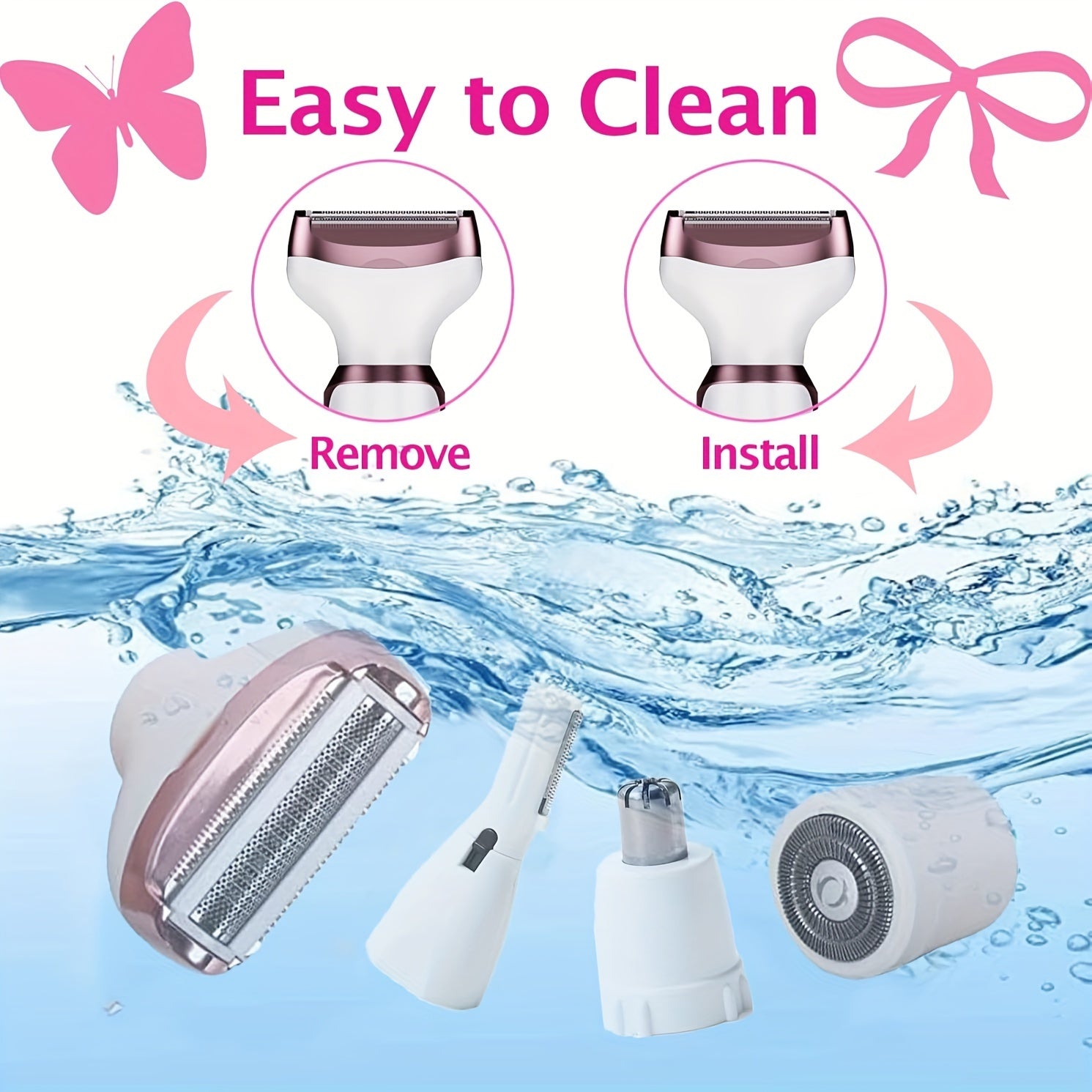 Zimonto - 4in1 Portable USB Rechargeable Hair Remover Set