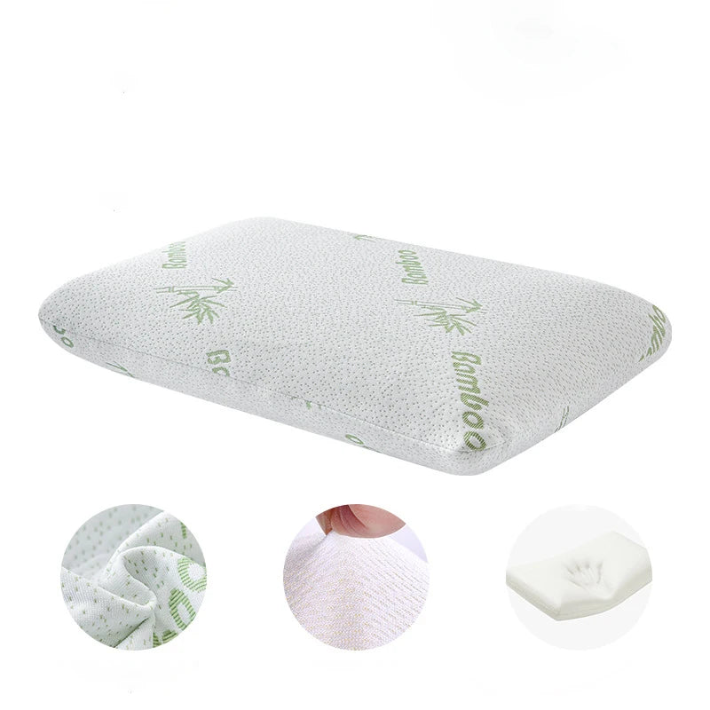 Zimonto - Bamboo Fiber Skin-friendly Memory Foam Pillow Slow Rebound Bread Pillow Single Hotel B&B Cervical Neck Care Home Pillow Core Bamboo fiber