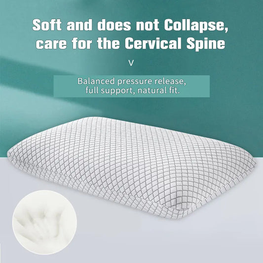Zimonto - Bamboo Fiber Skin-friendly Memory Foam Pillow Slow Rebound Bread Pillow Single Hotel B&B Cervical Neck Care Home Pillow Core