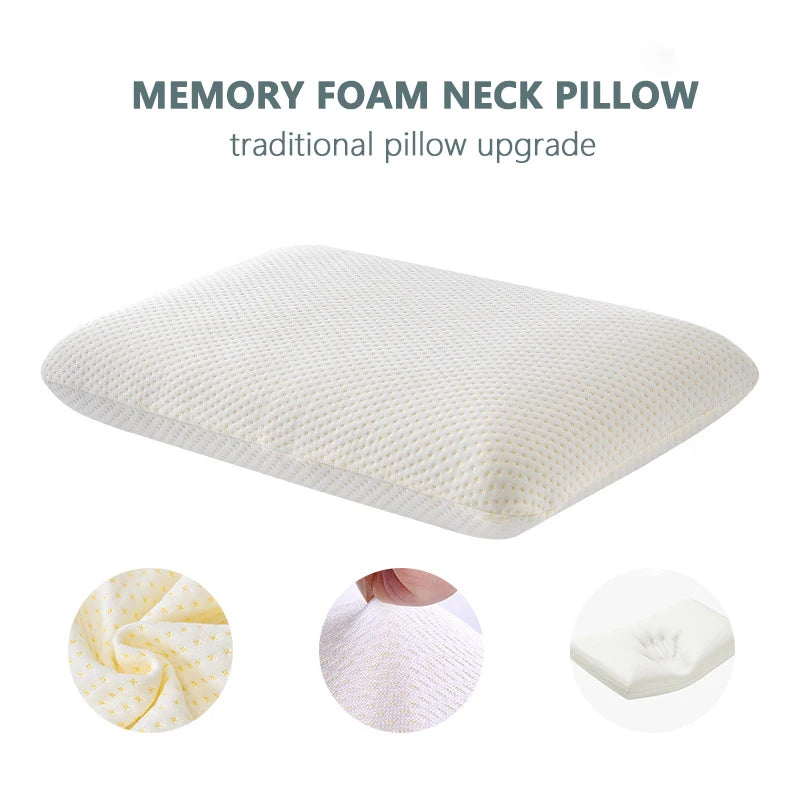 Zimonto - Bamboo Fiber Skin-friendly Memory Foam Pillow Slow Rebound Bread Pillow Single Hotel B&B Cervical Neck Care Home Pillow Core