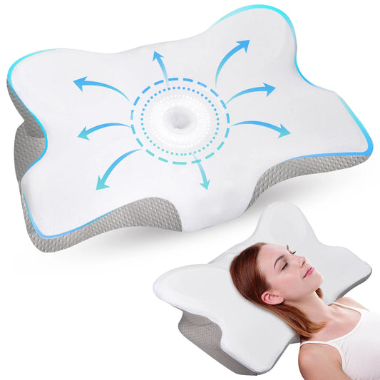 Zimonto - Pulatree New Odorless Orthopedic Pillow For Neck And Shoulder Pain Memory Foam Neck Pillow Ergonomic Sleeping Cervical Pillow